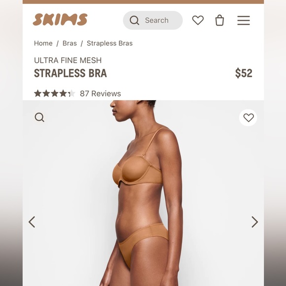 NWT Skims Ultra fine Mesh strapless bra - Picture 7 of 8